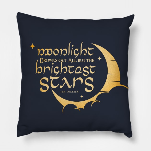 Moonlight Drowns Out All But the Brightest Stars Pillow by Epic Færytales