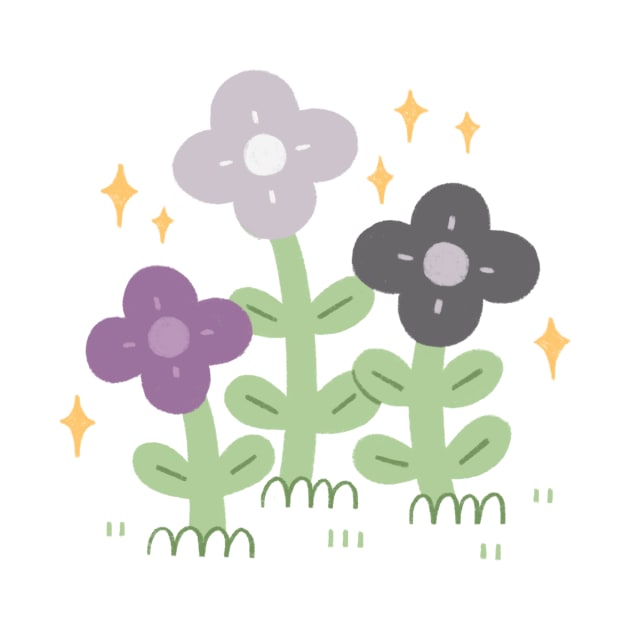 Asexual Pride Flowers by Niamh Smith Illustrations