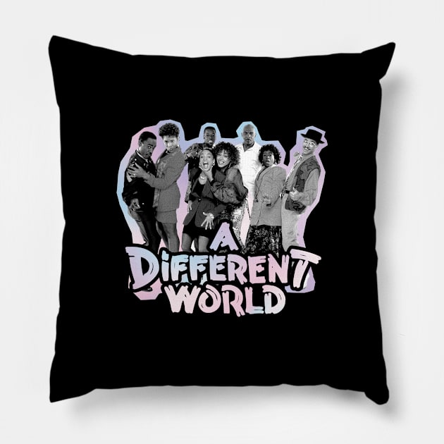 A Different World - vintage black and white Pillow by Cybord Design