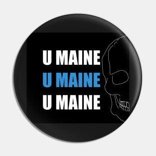 umaine x3 with skull Pin