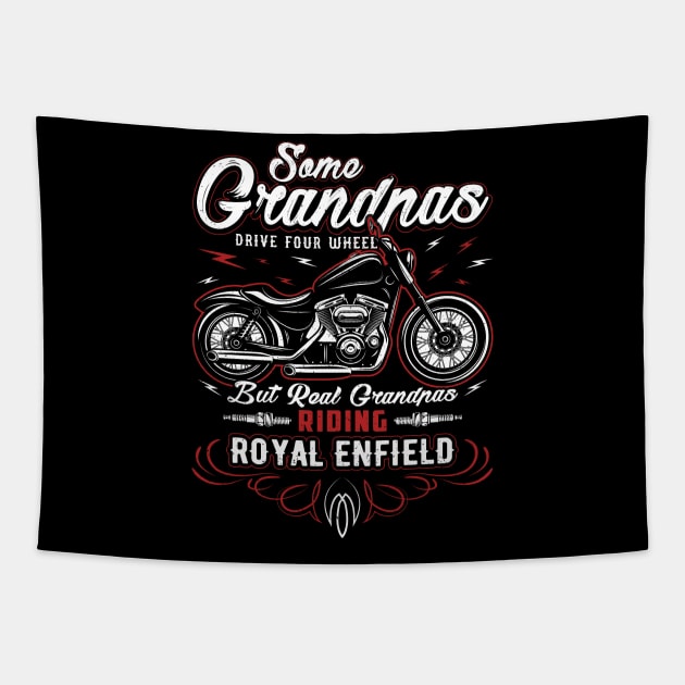 Some grandpas drive four wheels but real grandpas riding royal enfield Tapestry by Cuteepi