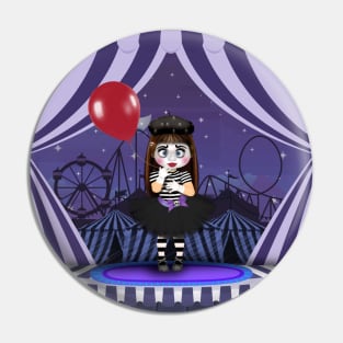 Mime and balloon Pin