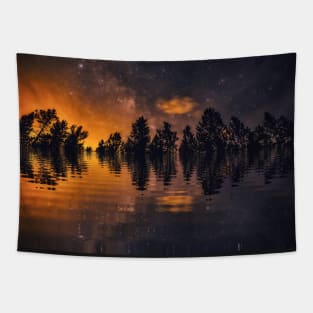 Forest Fire Fantasy Tapestry