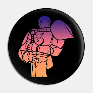 Orc Knight (Dawn): A Fantasy Design Pin