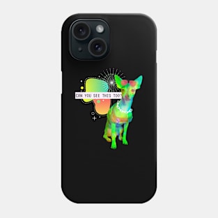 Chihuahua See This Vaporwave Party Techno Glitch Phone Case