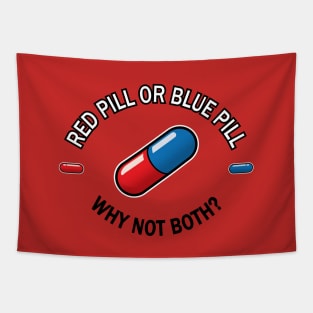 Red pill Blue pill (Oval) Tapestry