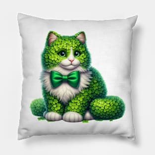 Clover Norwegian Forest Cat St Patricks Day Pillow