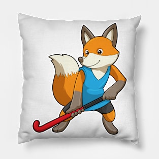 Fox at Hockey with Hockey bat Pillow