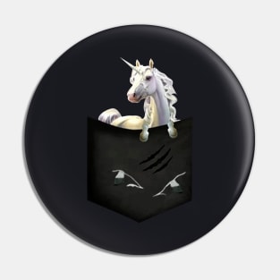 Unicorn Wild Animals Black White Dark Soul Clothing Unicorn Pin