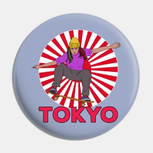 Skateboarding Tokyo Pin