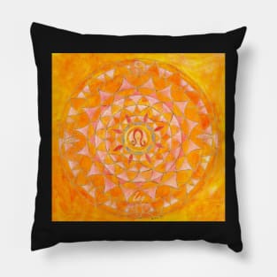 Leo horoscope free-hand mandala - Renate van Nijen Pillow