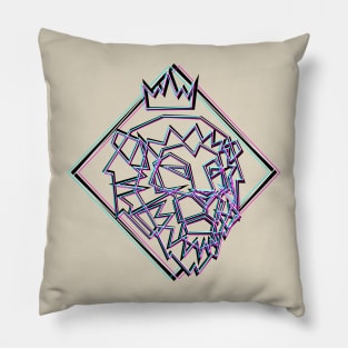 King Lion Line Art polygons Pillow