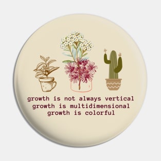 Floral Personal Growth Design Pin