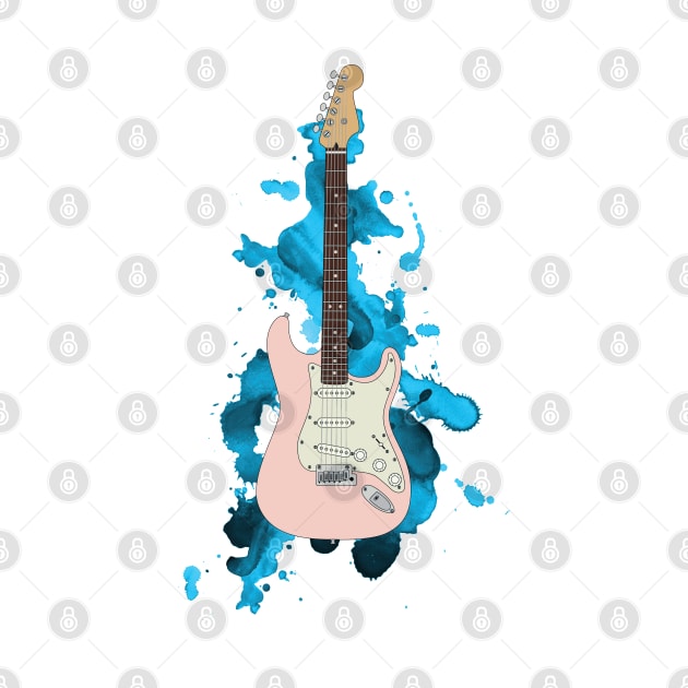 S-Style Electric Guitar Pink Color by nightsworthy