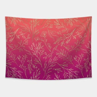 Floral Living Coral Summer Sky Tapestry