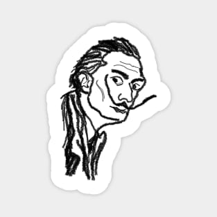 Minimalist Salvador Dali Portrait Magnet