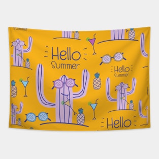 Hello Summer Cactus! Tapestry