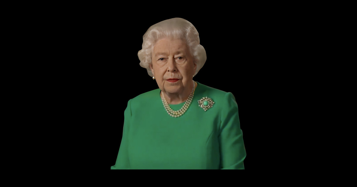 Queen Elizabeth Green screen Dress Queen Elizabeth Sticker TeePublic