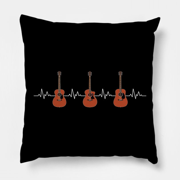 Heartbeat Mahogany Acoustic Guitars Pillow by nightsworthy