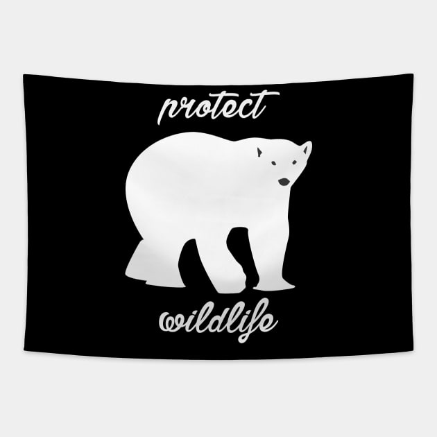 protect our friends - polar bear Tapestry by Protect friends