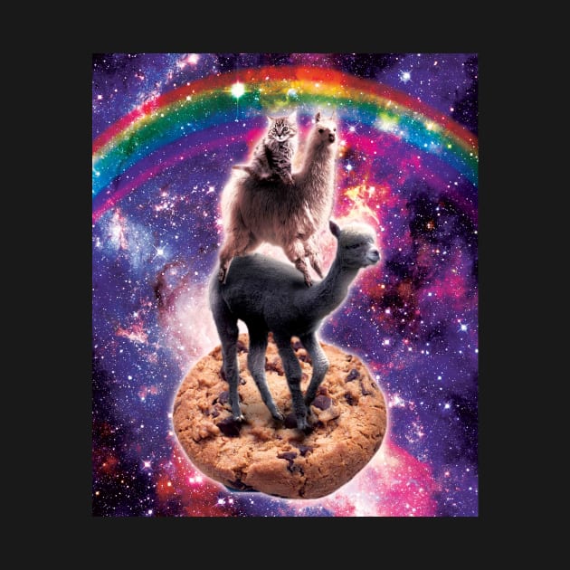 Space Cat Llama Alpaca Riding Cookie by Random Galaxy