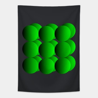 Fluorescent Spheres | Gradient Neon Green Tapestry