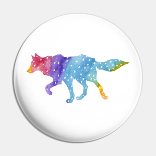 Rainbow Star Wolf Pin