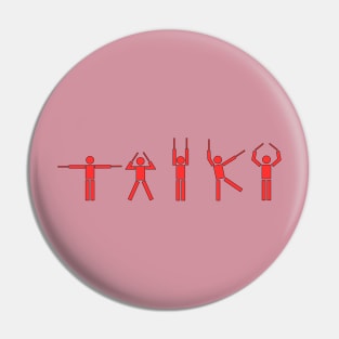 Taiko People red w border Pin