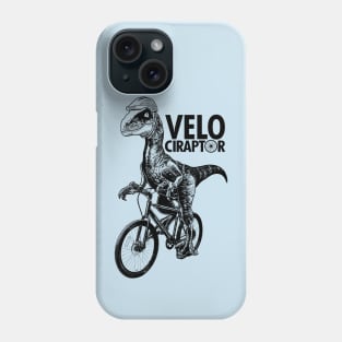 Cute Velociraptor Dinosaur Riding Bicycle Gift For Cyclist Phone Case