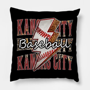 Graphic Baseball Kansas City Proud Name Team Vintage Pillow