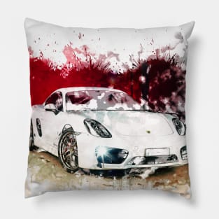 Cayman Porsche - Watercolour Pillow