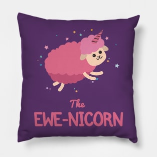 Funny Unicorn Ewe Pun | Weird Animals Pillow