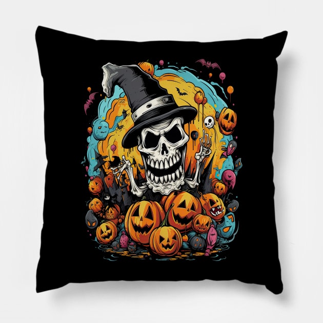 Halloween Magic Skeleton Pillow by pa2rok