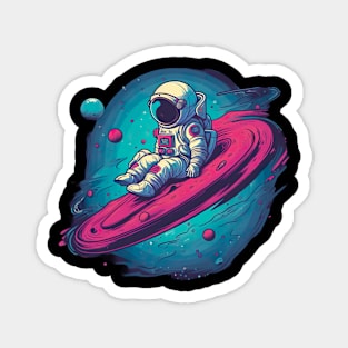 Astro Dreams - Vibrant Astronaut in Space Design Magnet