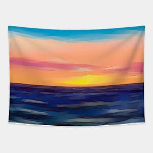 Blue ocean waves Tapestry