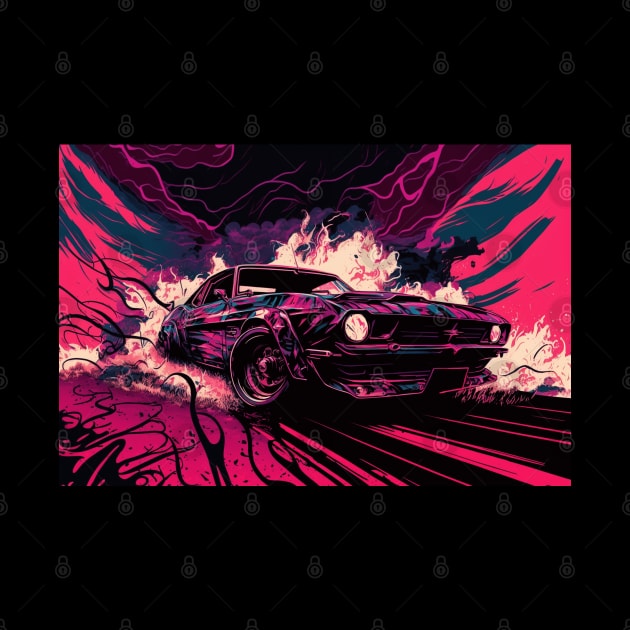 Retrowave Aesthetic Car by Nightarcade