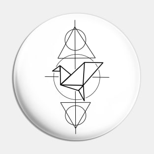 Paper crane geometry Pin