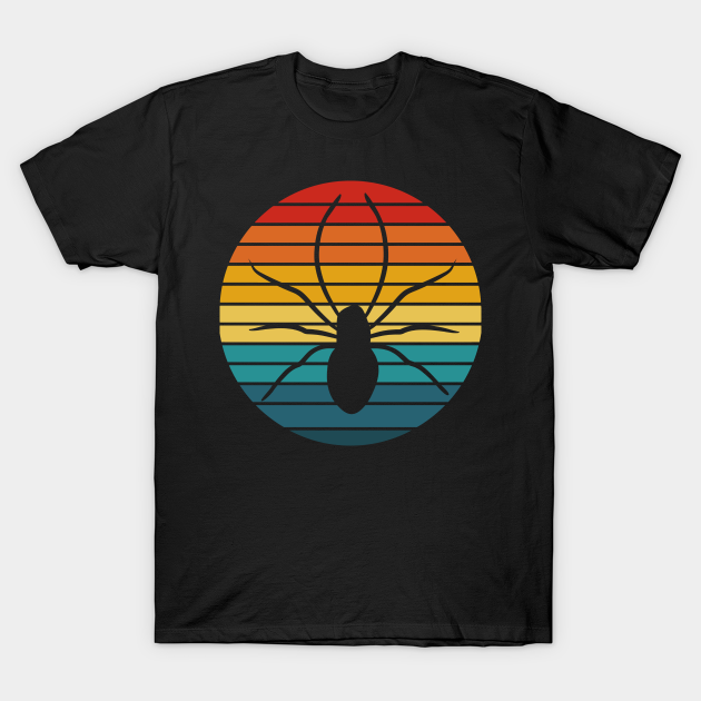 Discover Vintage Retro Sunset Spider Silhouette - Retro Spider - T-Shirt