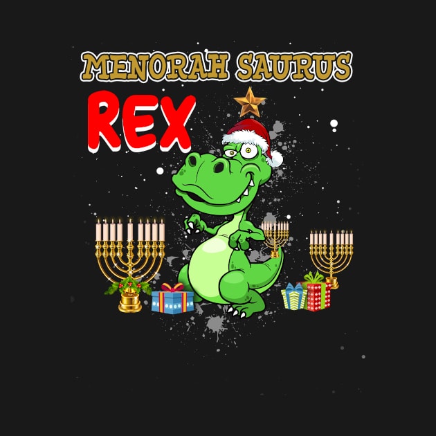 Menorahsaurus Rex Funny Christmas Hannukah Jewish Xmas Gift by paynegabriel