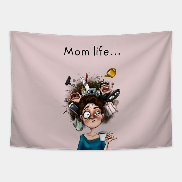 Mom life Tapestry by Olle Bolle Design