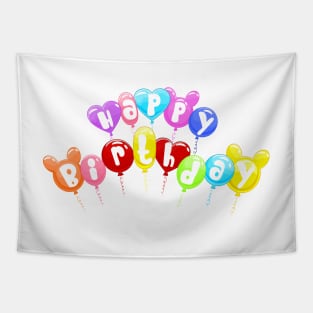 Copy of Funny Happy Birthday Mouse Ears Balloons Tapestry