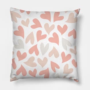 Seamless powder pink hearts pattern Pillow