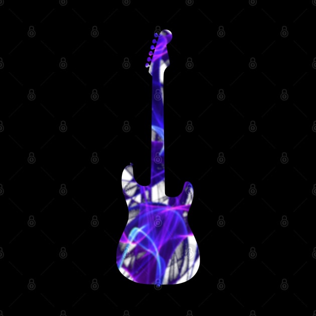 Purple Flame Guitar Silhouette on White by gkillerb