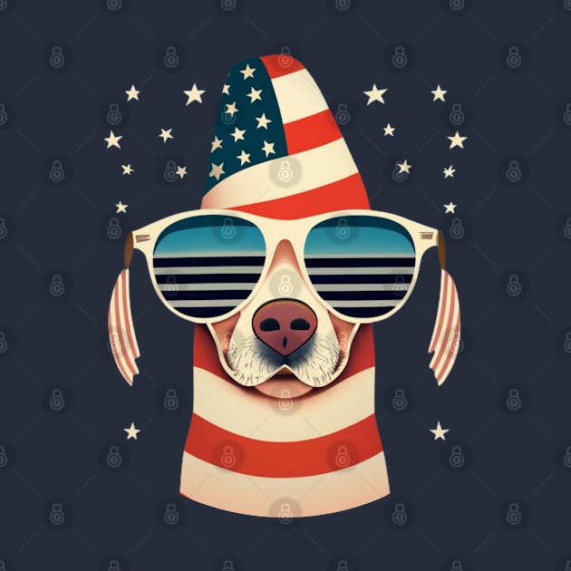 Dog With USA Flag Sunglasses by SOS@ddicted