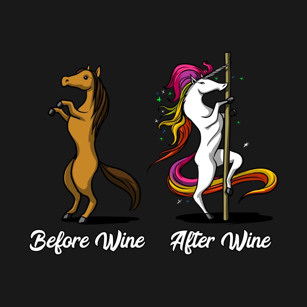 Unicorn Before And After Wine Pole Dancing by underheaven