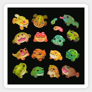 Cute Frog Gift for Frog lovers Colorful Art Sticker