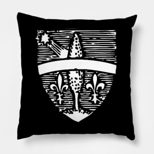 Shield of Pope Leo XIII (black & white) - black bkg Pillow