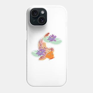 Koi Fish Swimming amongst Water Lilys Phone Case