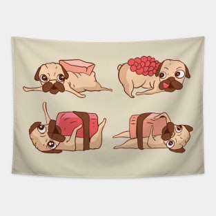 Sushi Pugs Tapestry