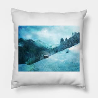 Snow Covered Mountain Pillow
